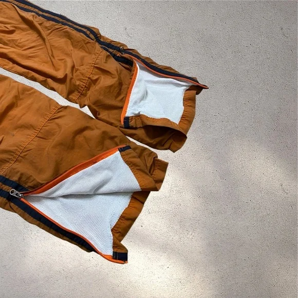 Vtg Abercrombie & Fitch Burnt Orange Nylon Track Pants | Y2K 90s - Picture 5 of 8